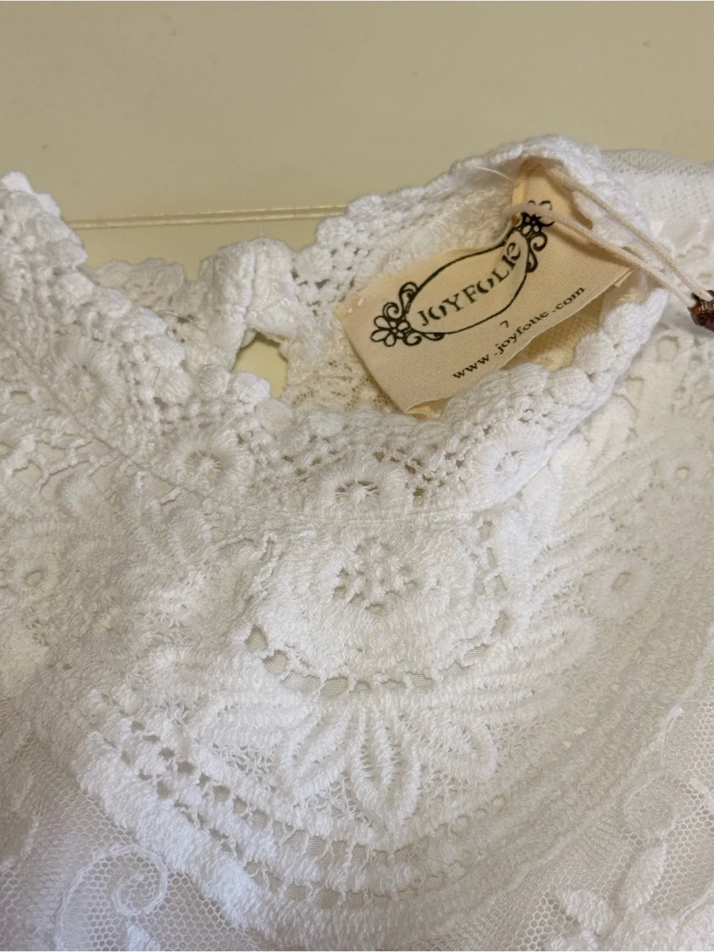 Joyfolie Delphina Dress | Cream | Girls Size 7 | NWT
